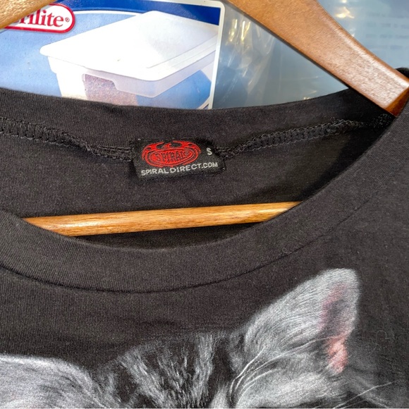 Spiral Kitten Purple Eyes Gothic Shirt Y2K Teenage Small (M) - Picture 3 of 4